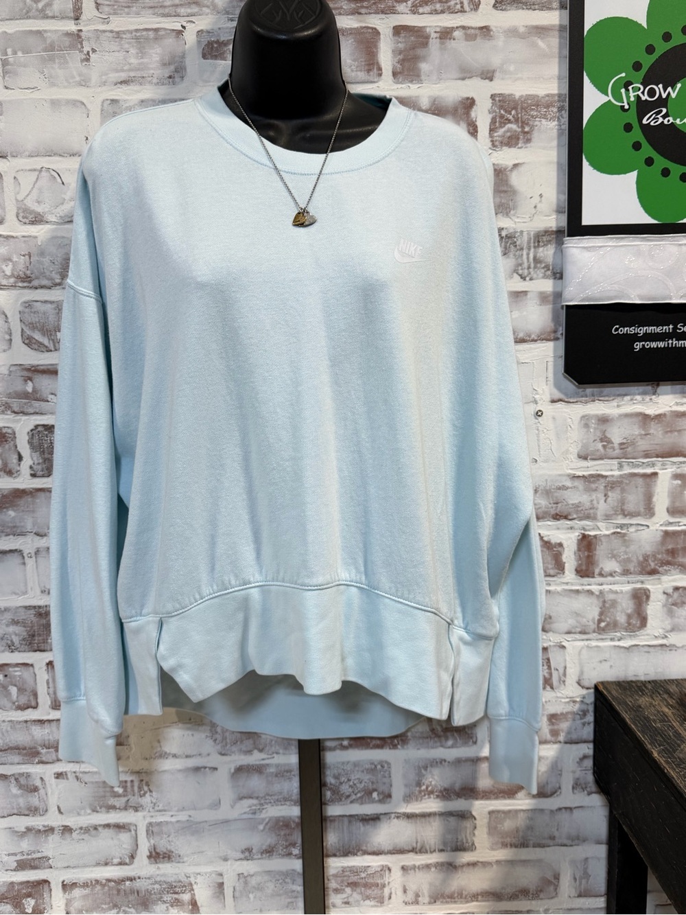 Nike Pastel Blue Relaxed Crewneck Sweatshirt